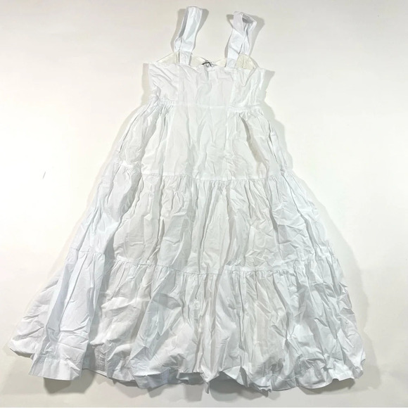 New Madewell Button Front Tiered Midi Dress White Size 4 - Picture 4 of 11